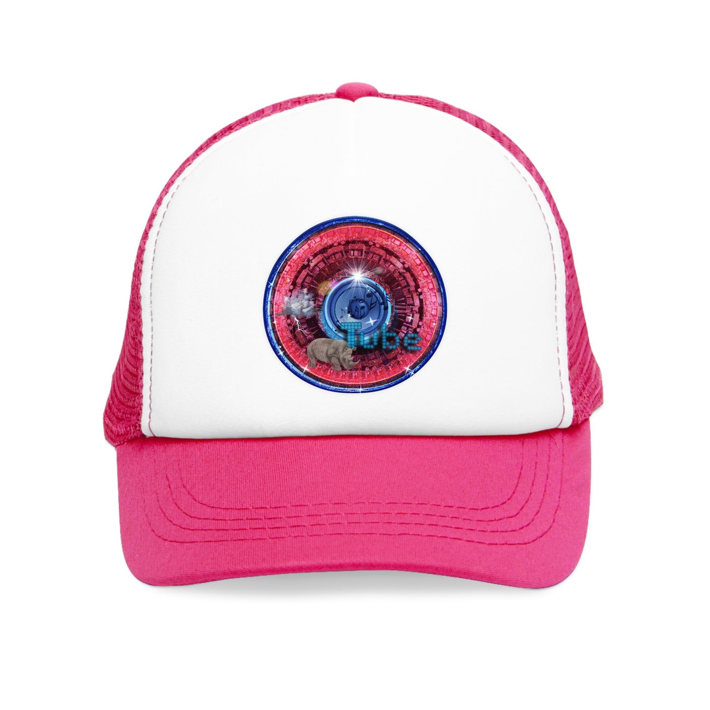 Lumpy Trucker Hat - "Rhinos do run from Thunder!" - variant 2 - red donut