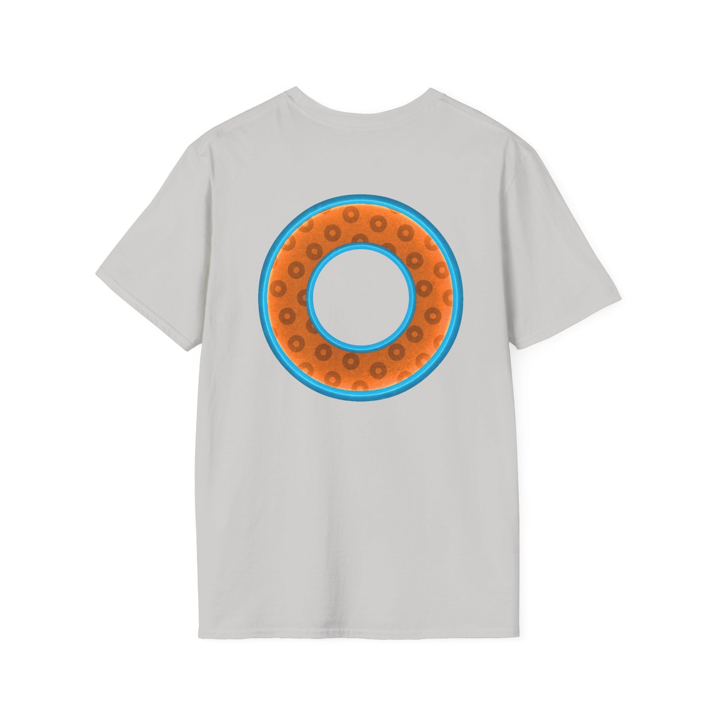 Plain Donuts/Unisex Soft-Style - "Plain Wide Mouthed Paradoxical Donuts" - orange/aquamarine blue donuts