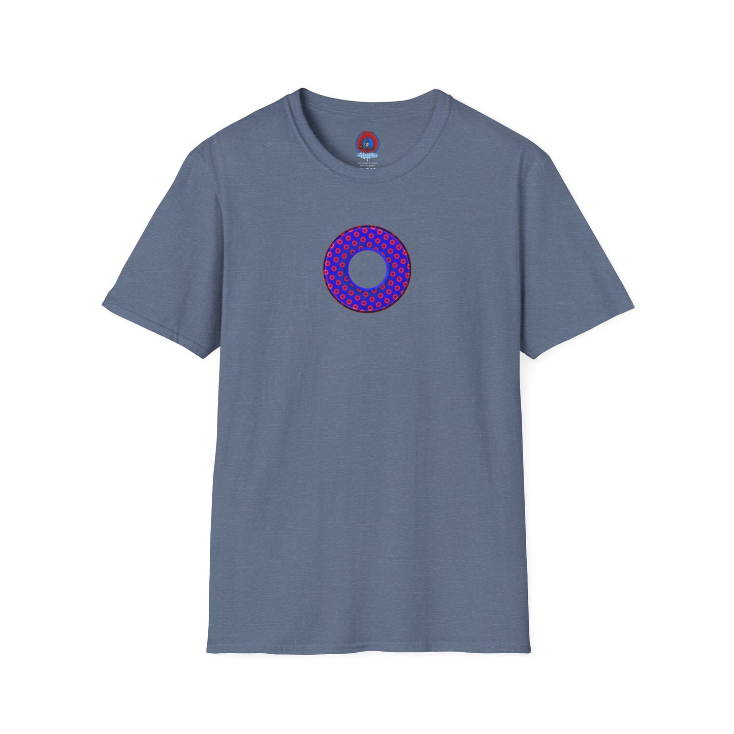 Plain Donuts/Unisex Soft-Style - "Plain Electric Paradoxical Donuts" - dark royal blue/red donuts