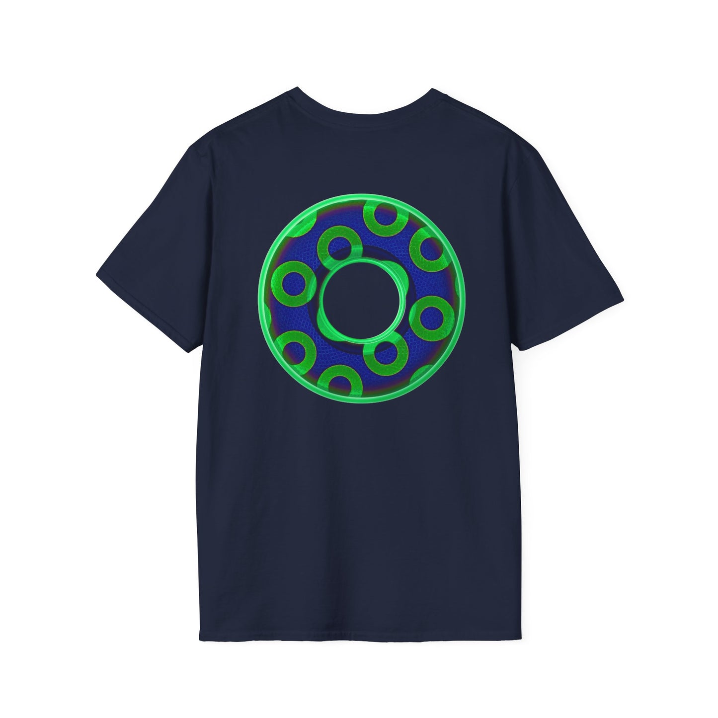 Plain Donuts/Unisex Soft-Style - "Plain Rustic Paradoxical Donuts" - light green/dark blue donuts