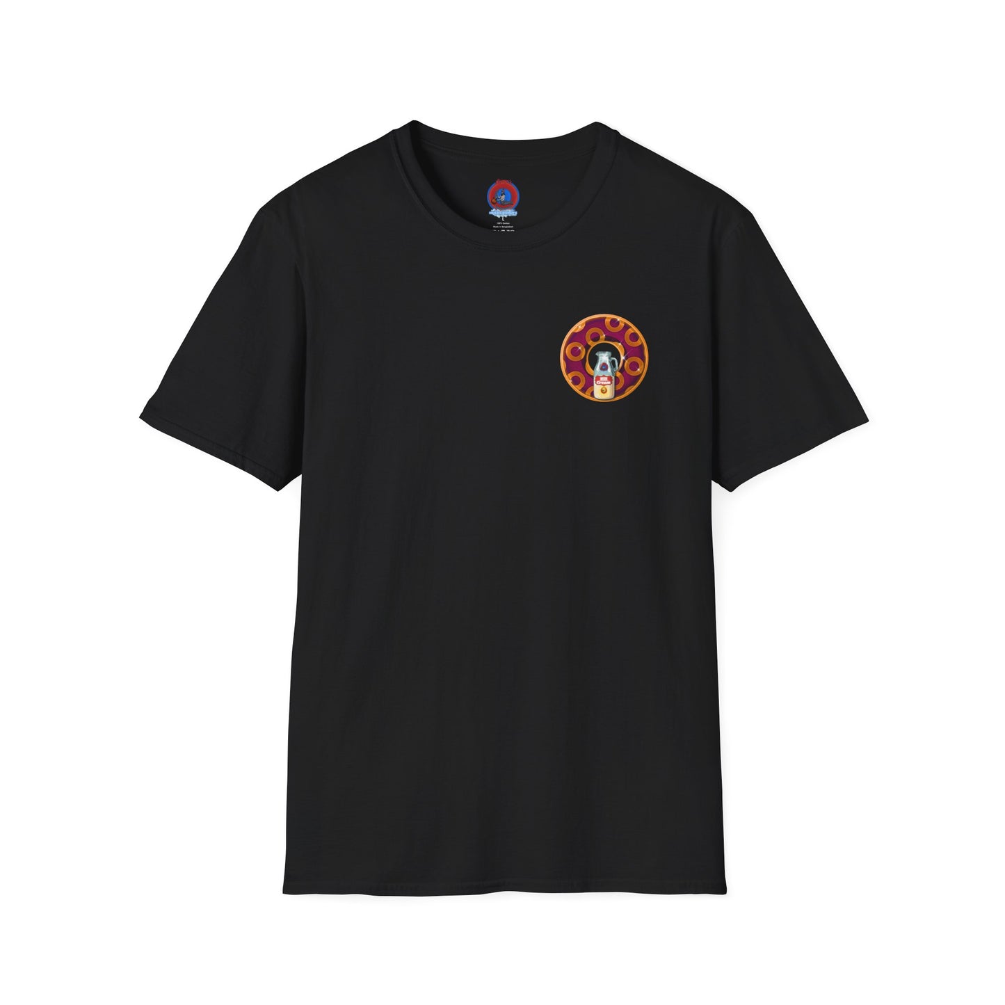 Classic Donut Tee - Unisex Soft-Style - "Princely Wooked Cream - YEMSG Donut " - burgundy/orange rustic paradox donut - variant 1