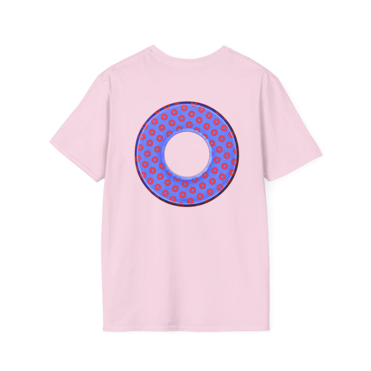 Plain Donuts/Unisex Soft-Style - "Plain Electric Paradoxical Donuts" - bright royal blue/red coral donuts