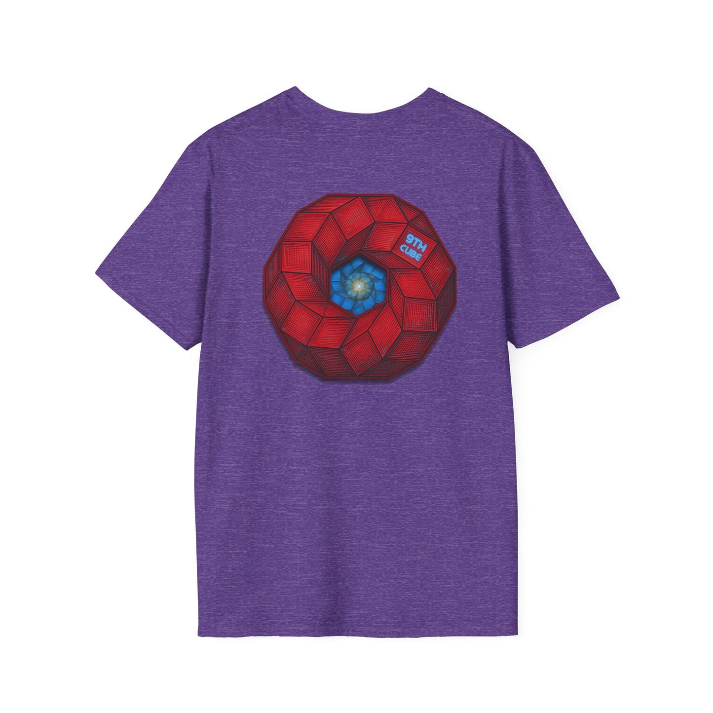 Classic Donut Tee - Unisex Soft-Style - "The 9th Donut" - rustic red/blue cubed donut - variant 2