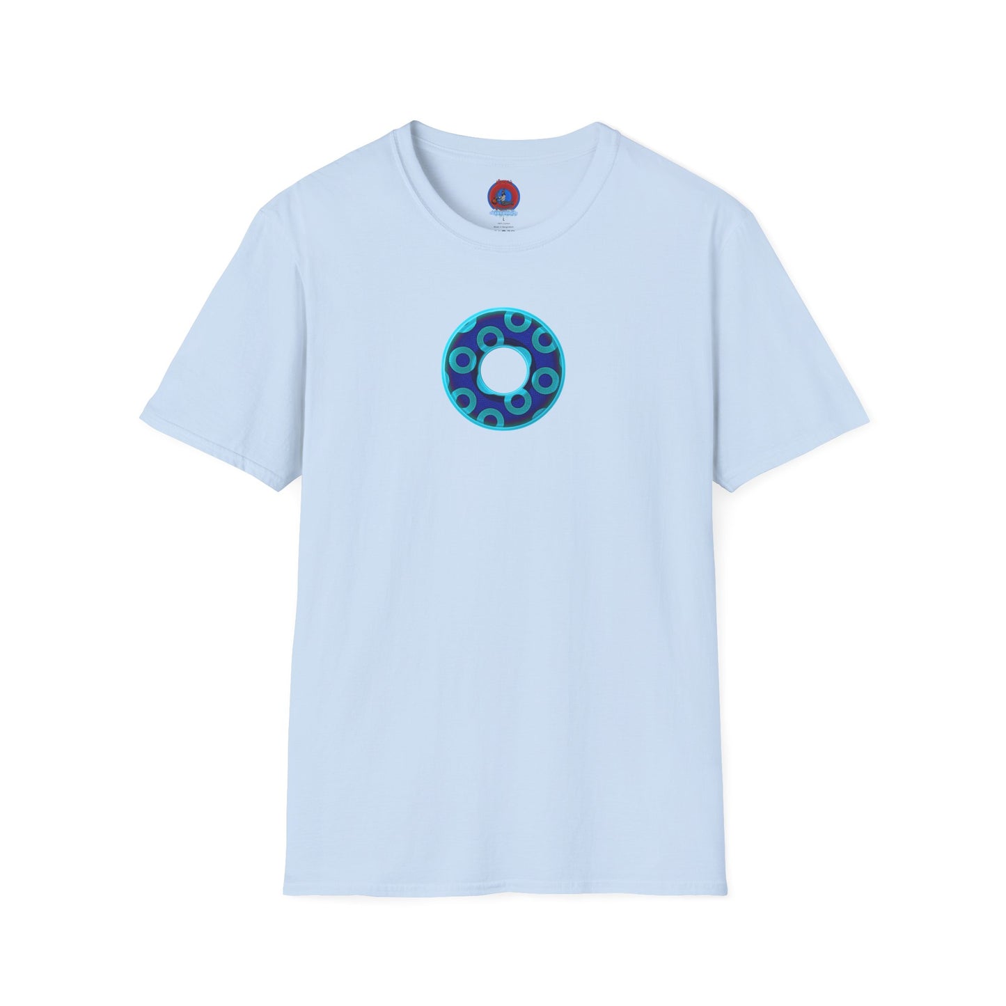 Plain Donuts/Unisex Soft-Style - "Plain Rustic Paradoxical Donuts" - aquamarine/dark blue donuts