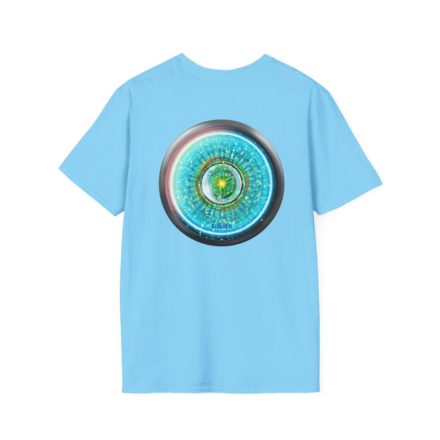 Classic Donut Tee - Unisex Soft-Style - "Donut of Life Tee" - vivid turquoise tube donut - variant 3