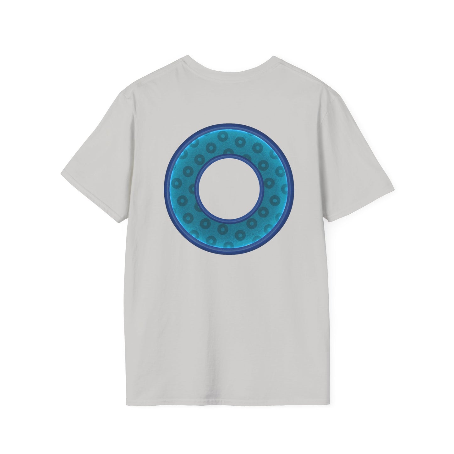 Plain Donuts/Unisex Soft-Style - "Plain Wide Mouthed Paradoxical Donuts" - aquamarine/dark blue donuts