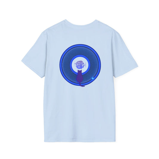 Classic Donut Tee - Unisex Soft-Style - "Cats: The Donut" - rustic blue/blue donut - variant 1