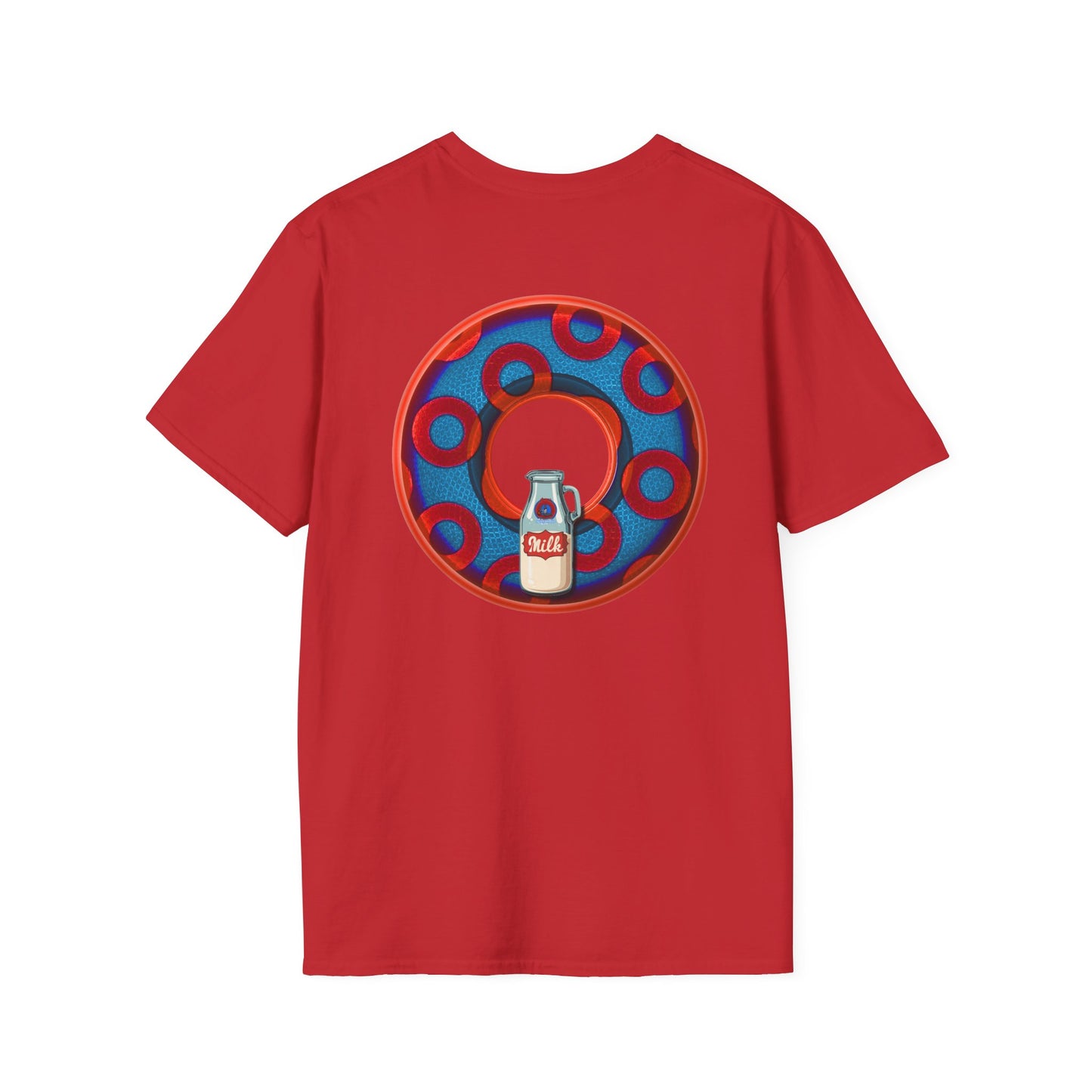 Classic Donut Tee - Unisex Soft-Style - "Wooked Cream - YEMSG Donut " - blue/red rustic paradox donut - variant 1