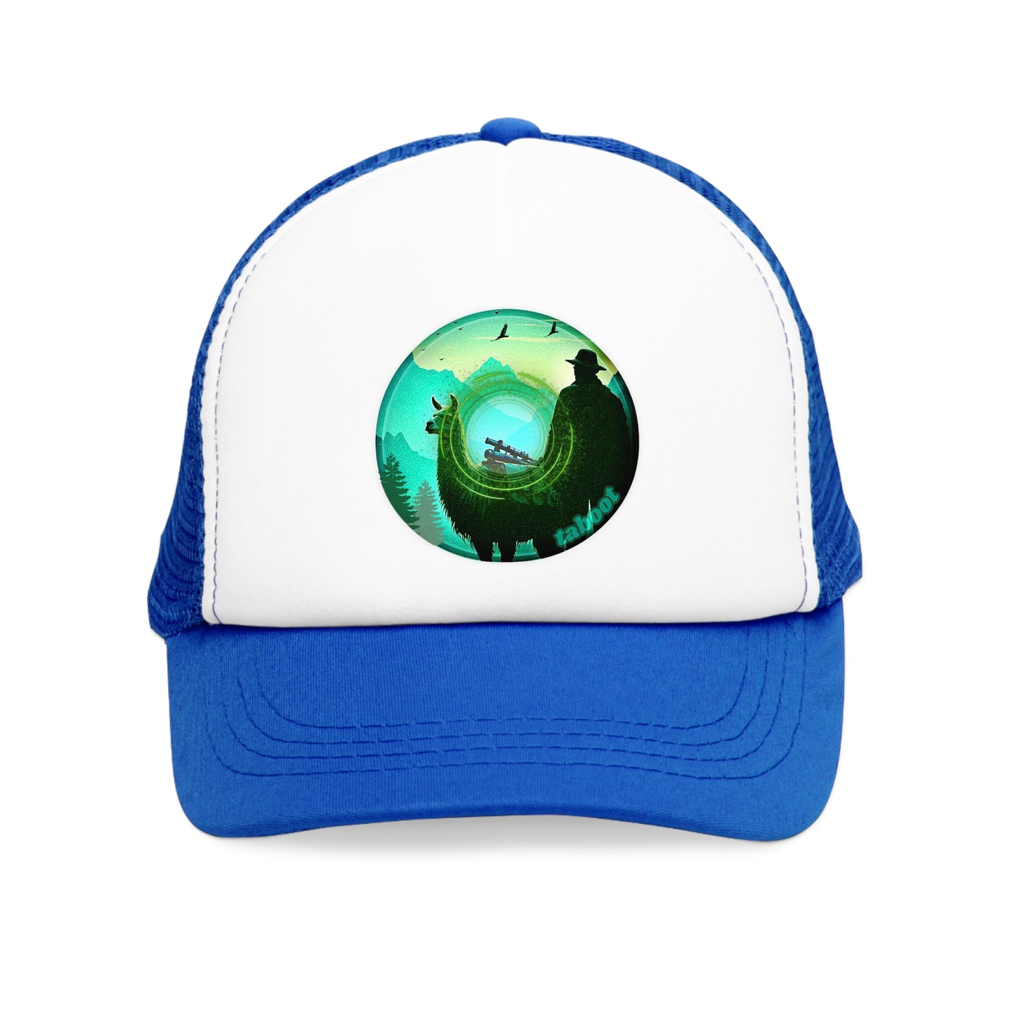 Lumpy Trucker Hat - "The Taboo(t) Donut" - teal green donut