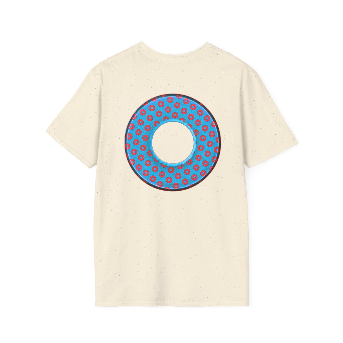 Plain Donuts/Unisex Soft-Style - "Plain Electric Paradoxical Donuts" - light blue/red donuts