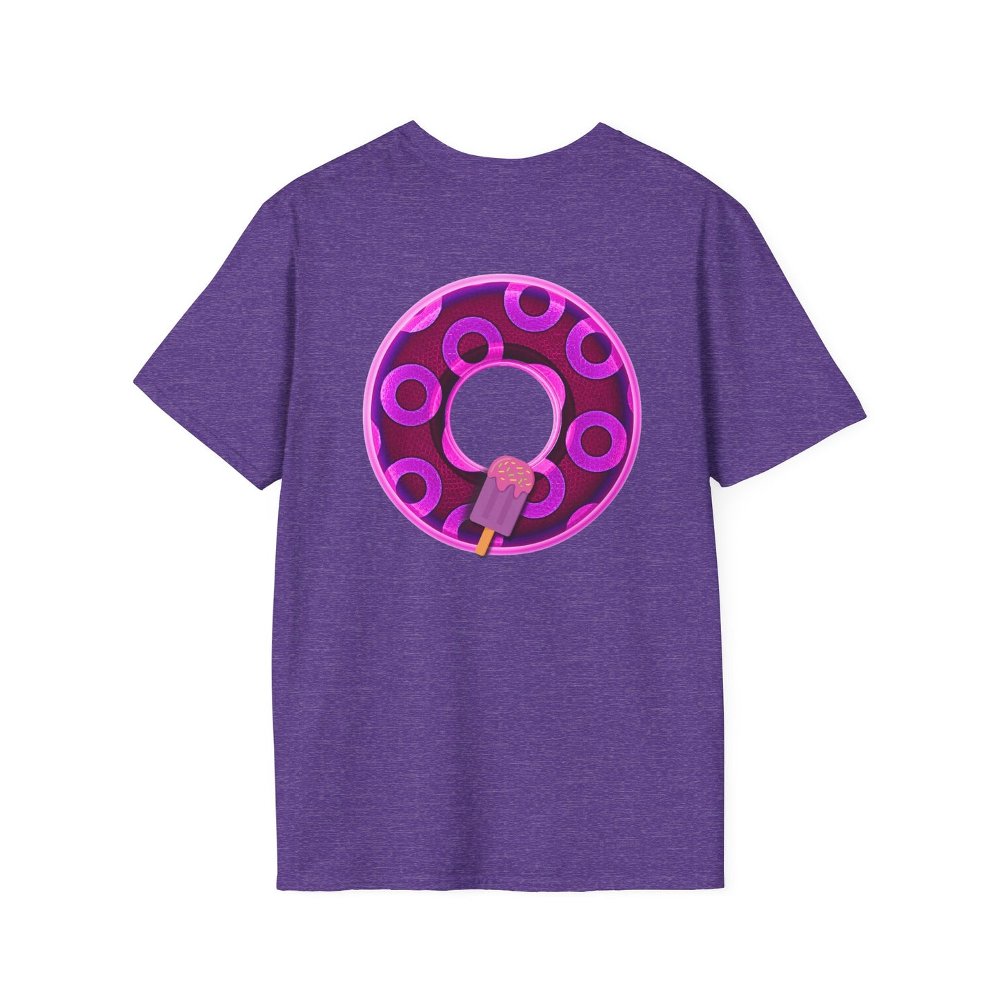 Classic Donut Tee - Unisex Soft-Style - "It's Ice Cream Popsicles - YEMSG Donut" - purple/magenta paradox donut - variant 1