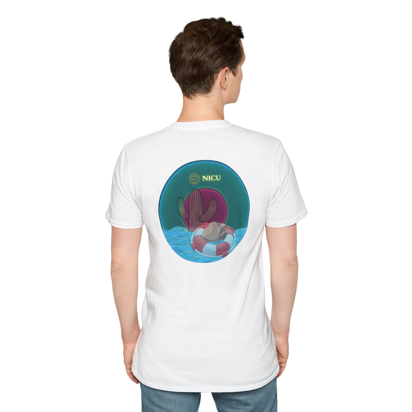 Classic Donut Tee - Unisex Soft-Style - "Masonic Donut of Rites" - series 1.0  - vivid dark teal donut