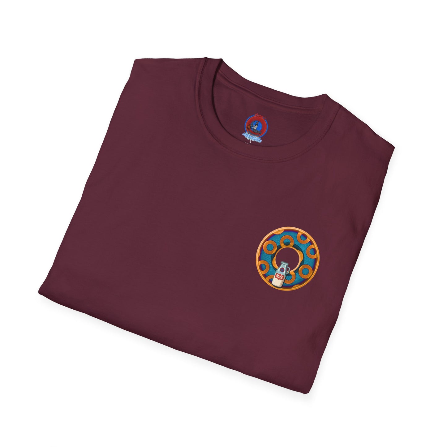 Classic Donut Tee - Unisex Soft-Style - "Wooked Cream - YEMSG Donut " -purple/red rustic paradox donut - variant 4