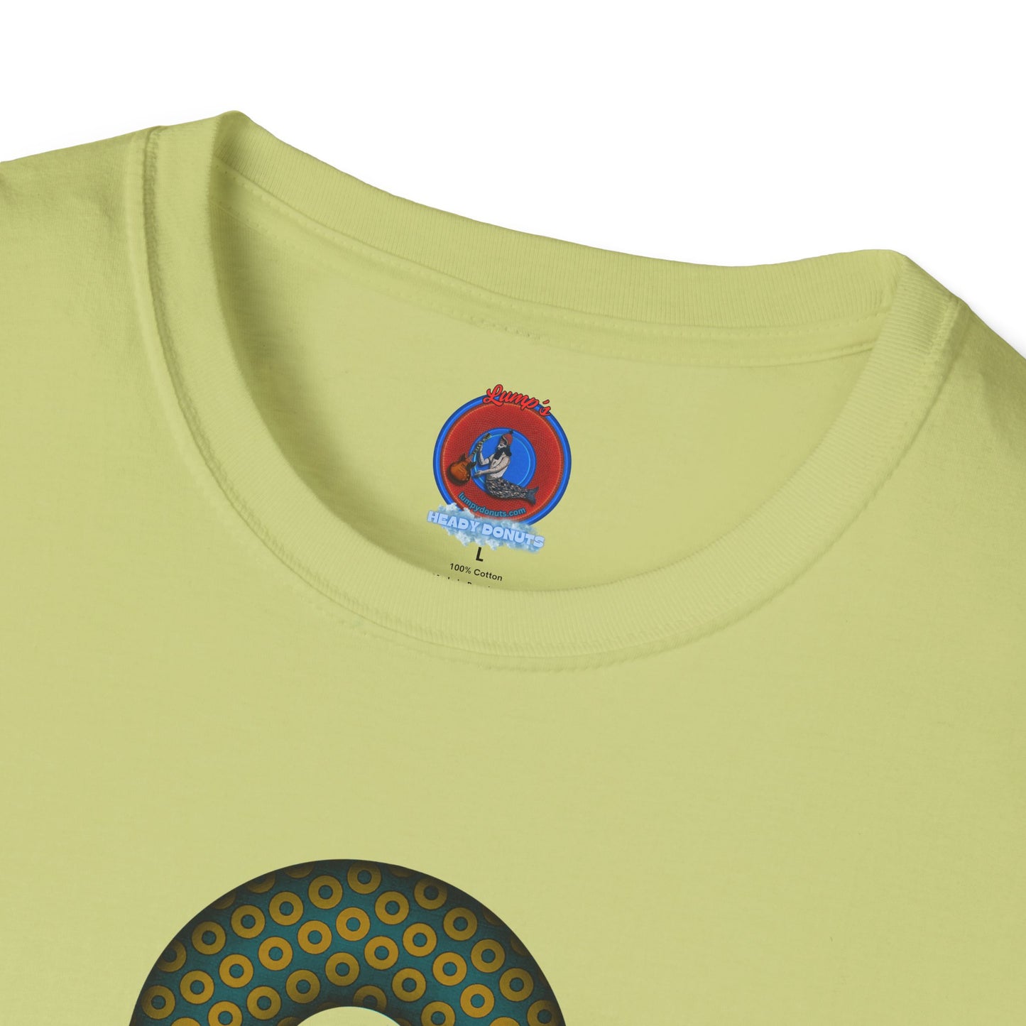 Plain Donuts/Unisex Soft-Style - "Plain Paradoxical Grided Donuts" - midnight gold/midnight teal donuts