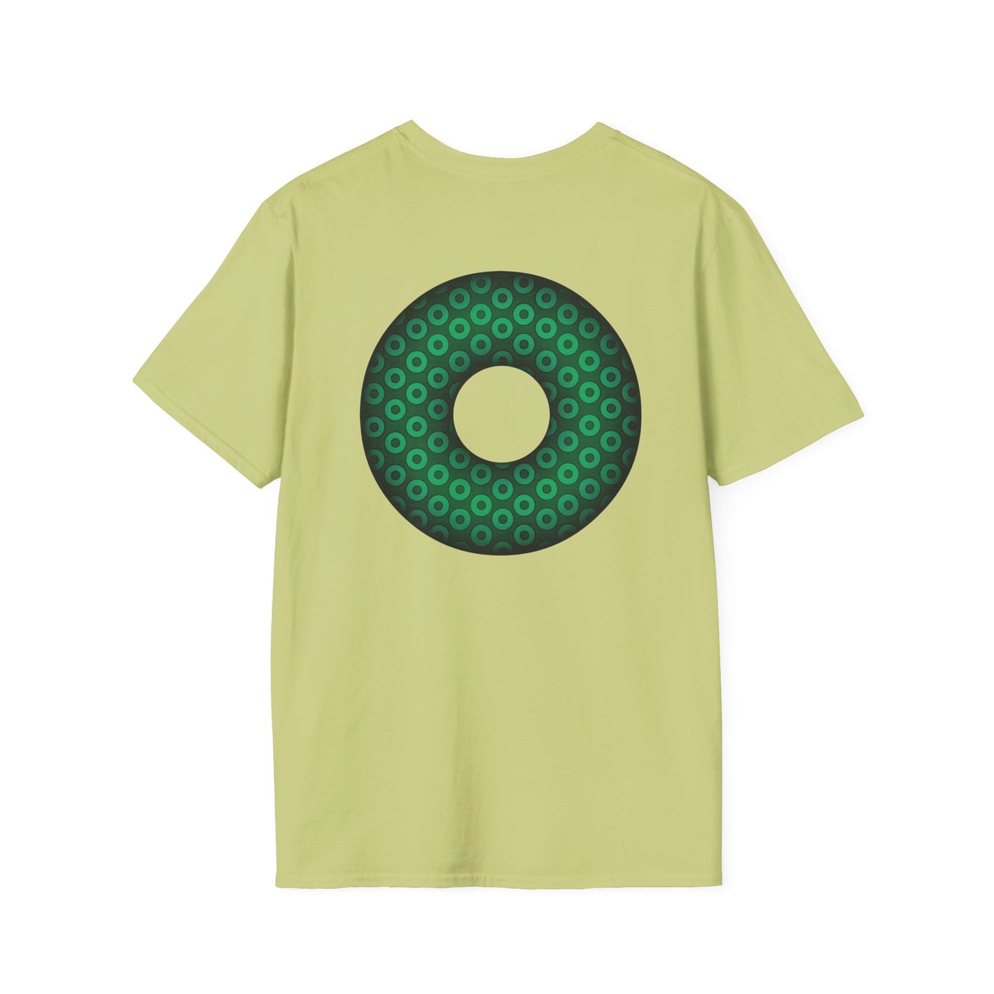 Plain Donuts/Unisex Soft-Style - "Plain Paradoxical Grided Donuts" - green/dark green donuts