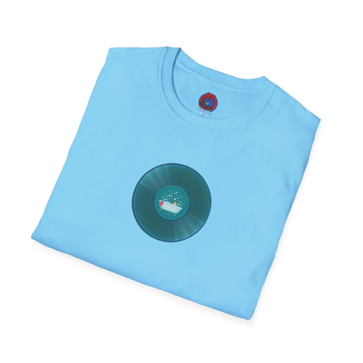 Classic Donut Tee - Unisex Soft-Style - "Bathtub Fun" - dark aquamarine donut