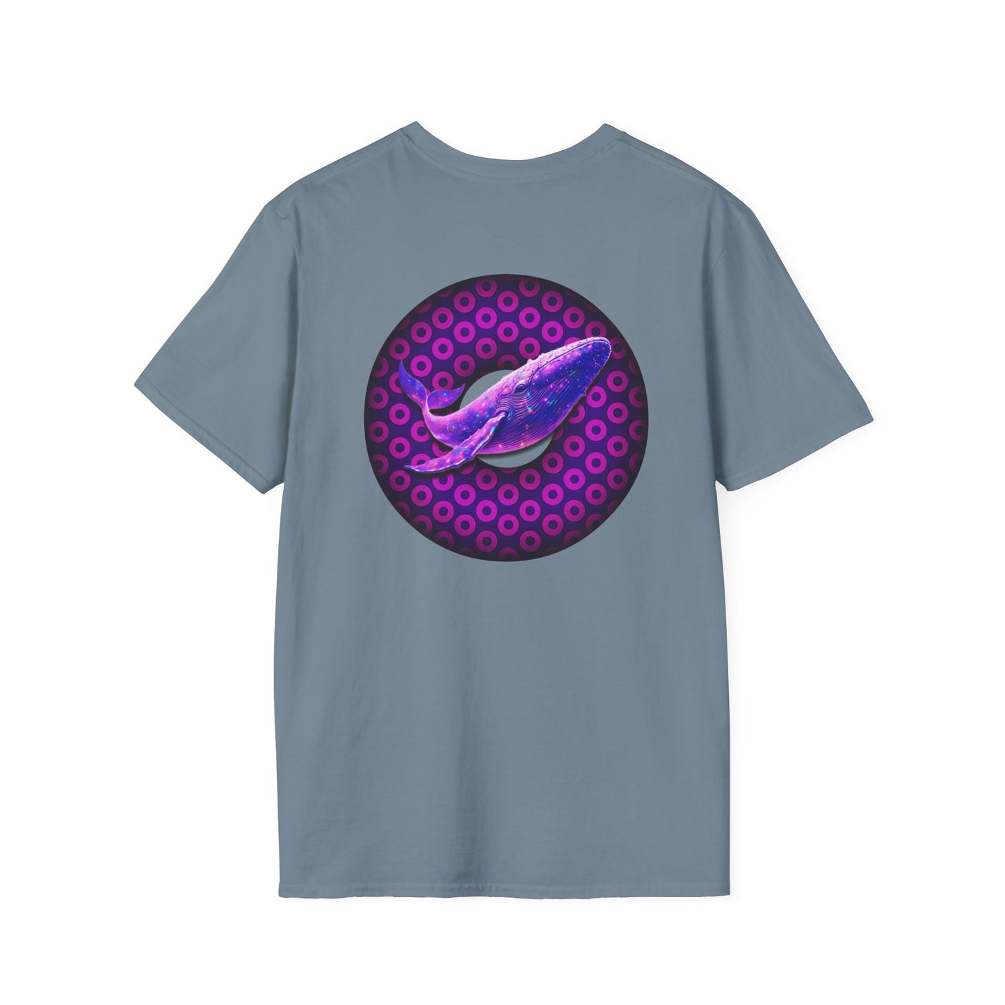 Classic Donut Tee - Unisex Soft-Style - "A Purple Humpback Whale of a Good Time" - variant 1 - purple paradoxical donut