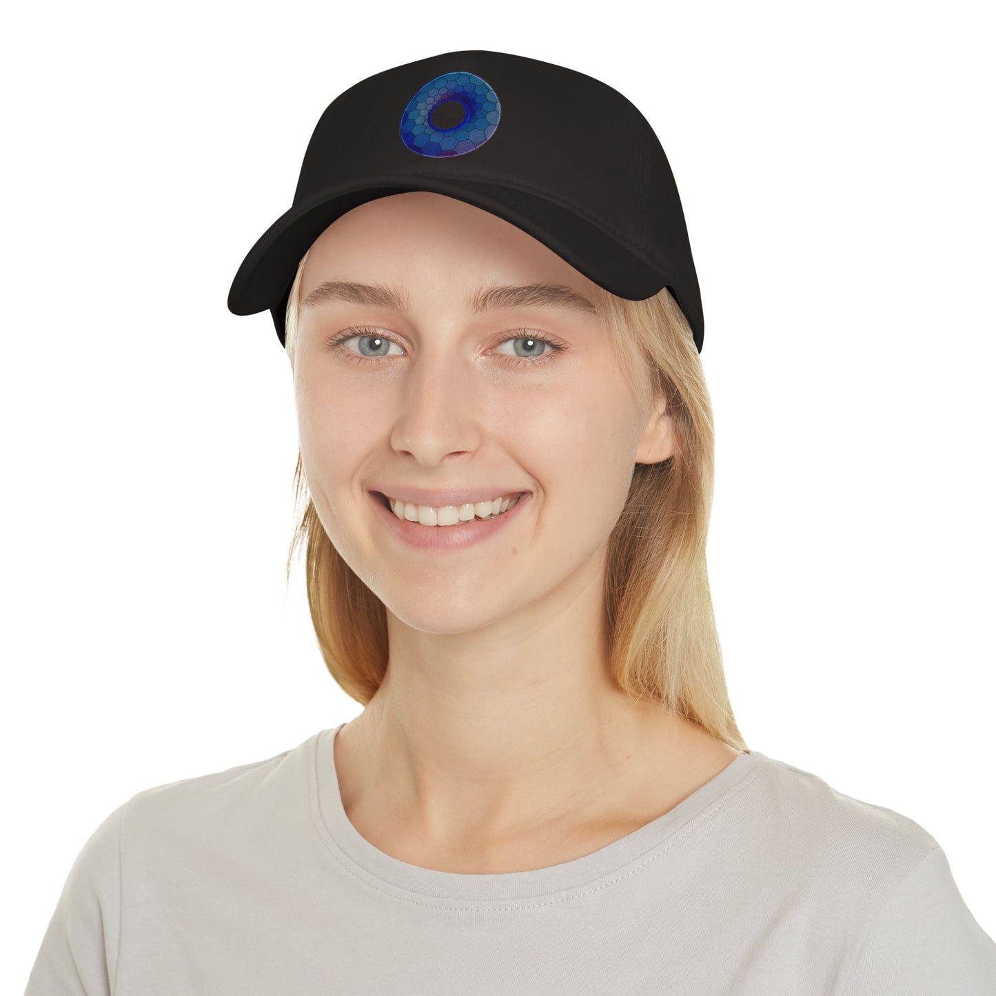 Lumpy Donut Baseball Cap - "Plain Hexadonut" - variant 2 - blue hexadonut w/