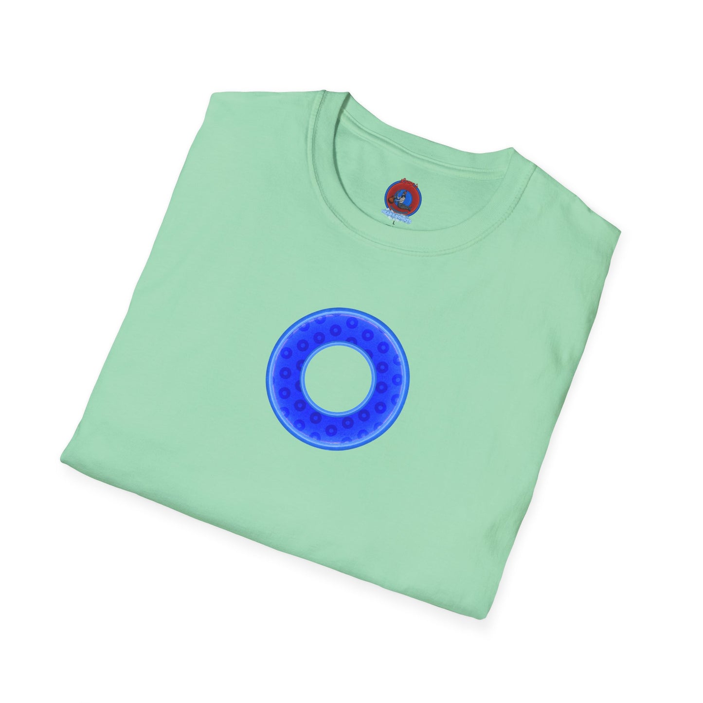 Plain Donuts/Unisex Soft-Style - "Plain Wide Mouthed Paradoxical Donuts" - bright blue/light blue blue donuts