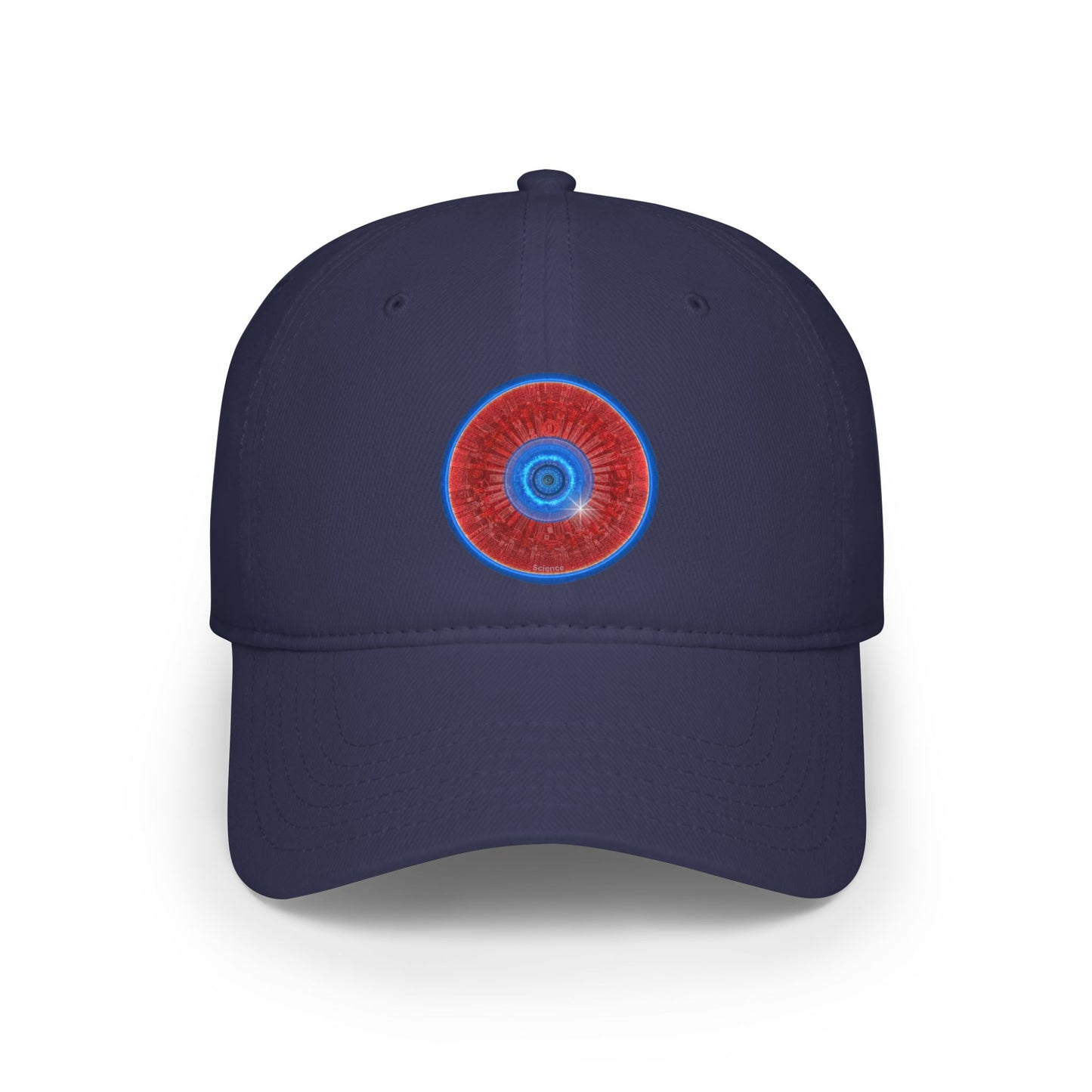 Lumpy Donut Baseball Cap - "Graphic Translation Donut Cap" - vivid red tube donut w/ - variant 1