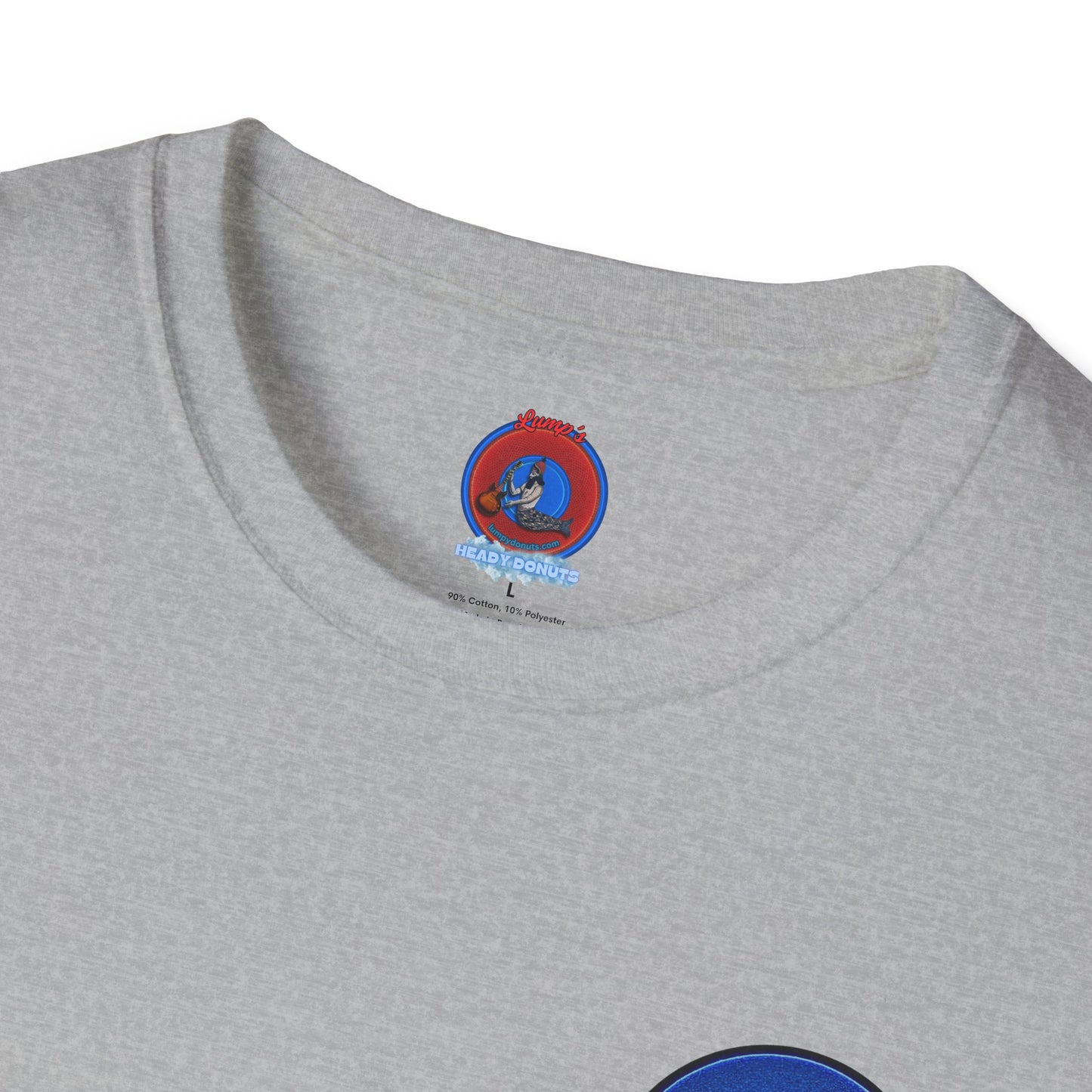 Classic Donut Tee - Unisex Soft-Style - "Dis' sheet, it's bananas!" - series 1.0 - variant 3 - plain red donut