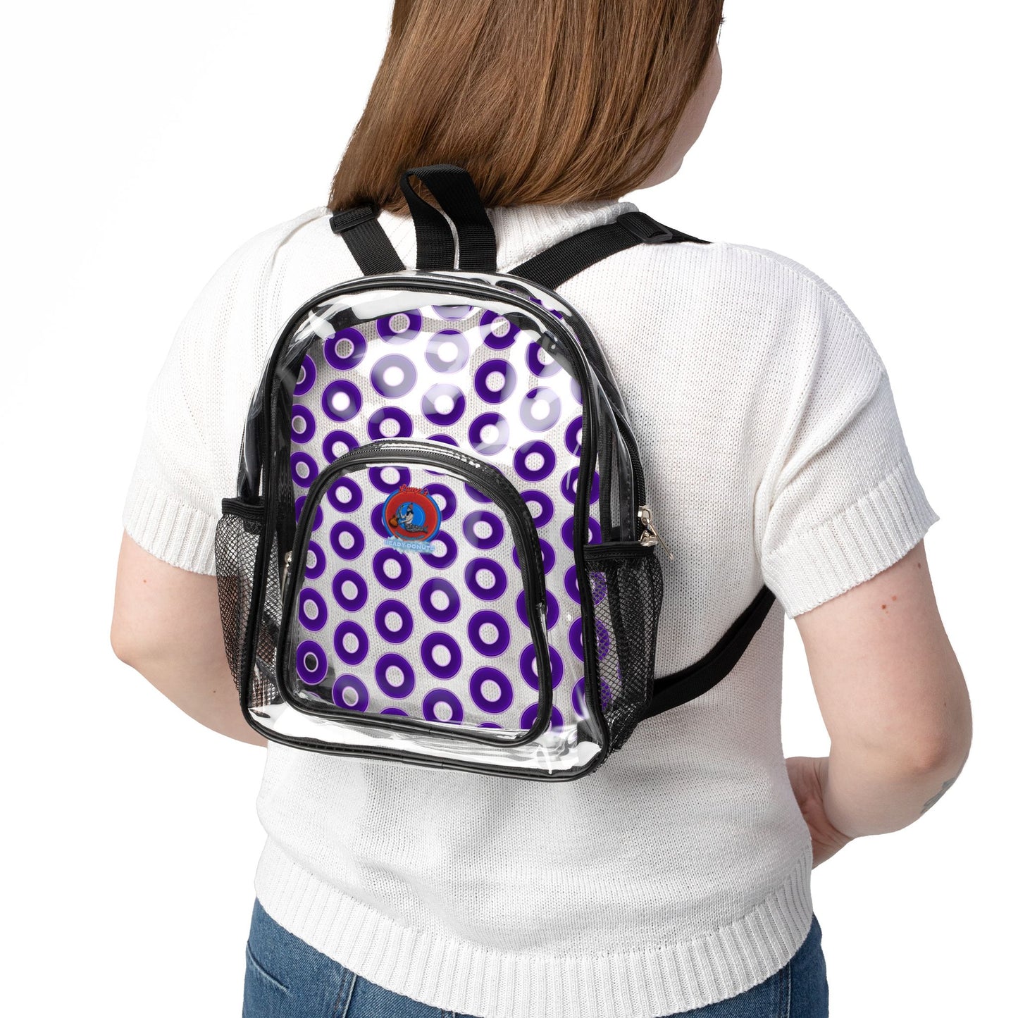 Lumpy Clear Pack/Concert Buddy - Plain Vivid Donut Print - dark purple/light purple