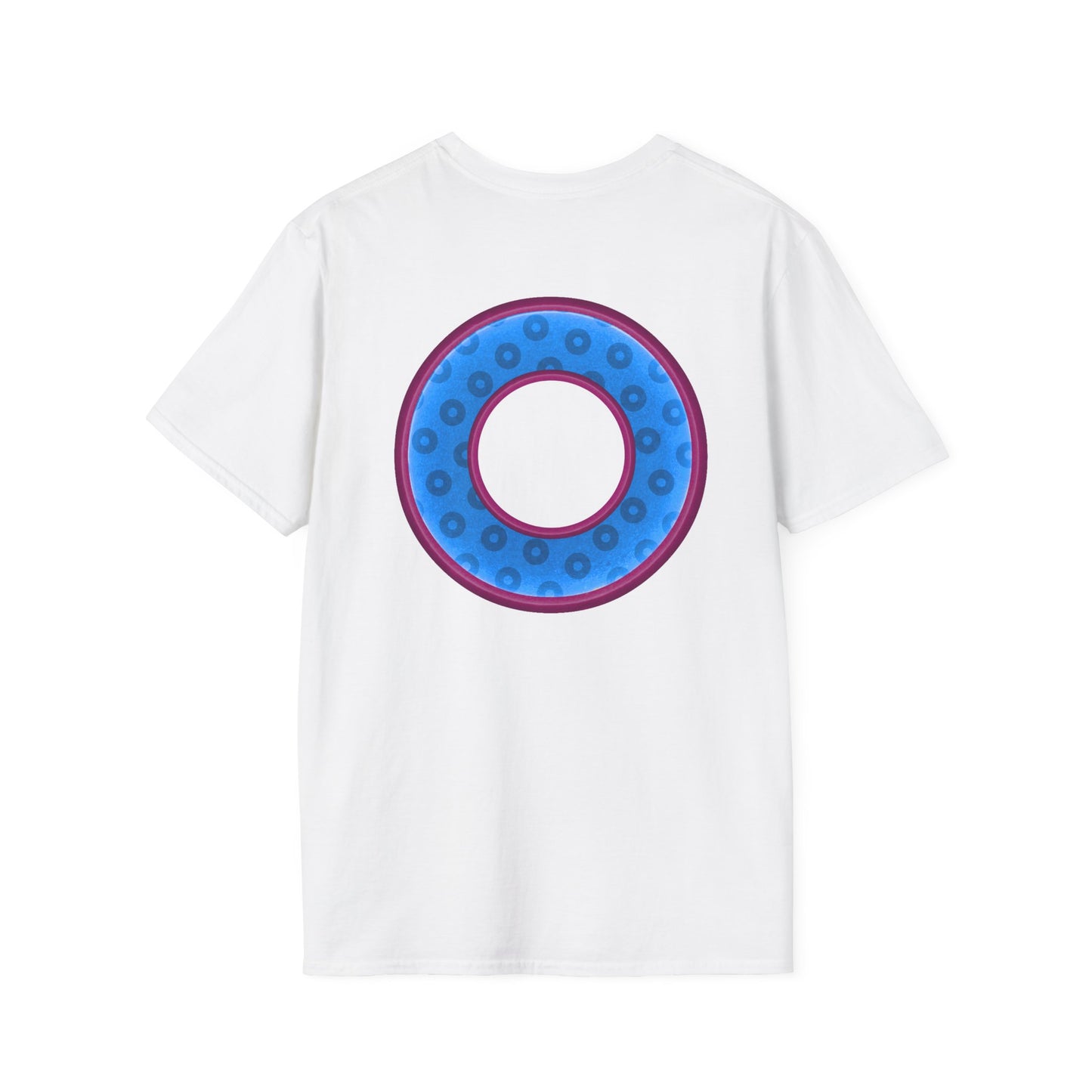 Plain Donuts/Unisex Soft-Style - "Plain Wide Mouthed Paradoxical Donuts" - light blue/dark magenta donuts