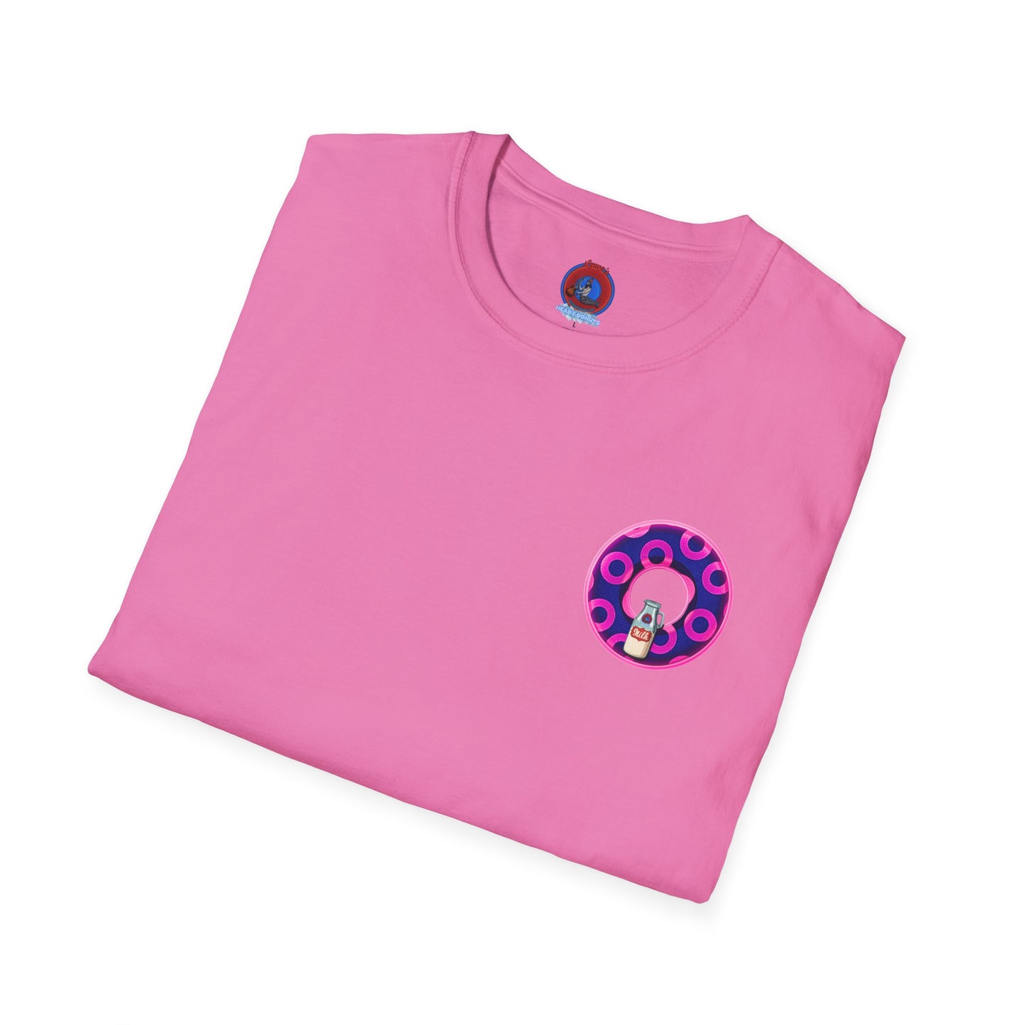 Classic Donut Tee - Unisex Soft-Style - "Wooked Cream - YEMSG Donut " -blue/pink rustic paradox donut - variant 5