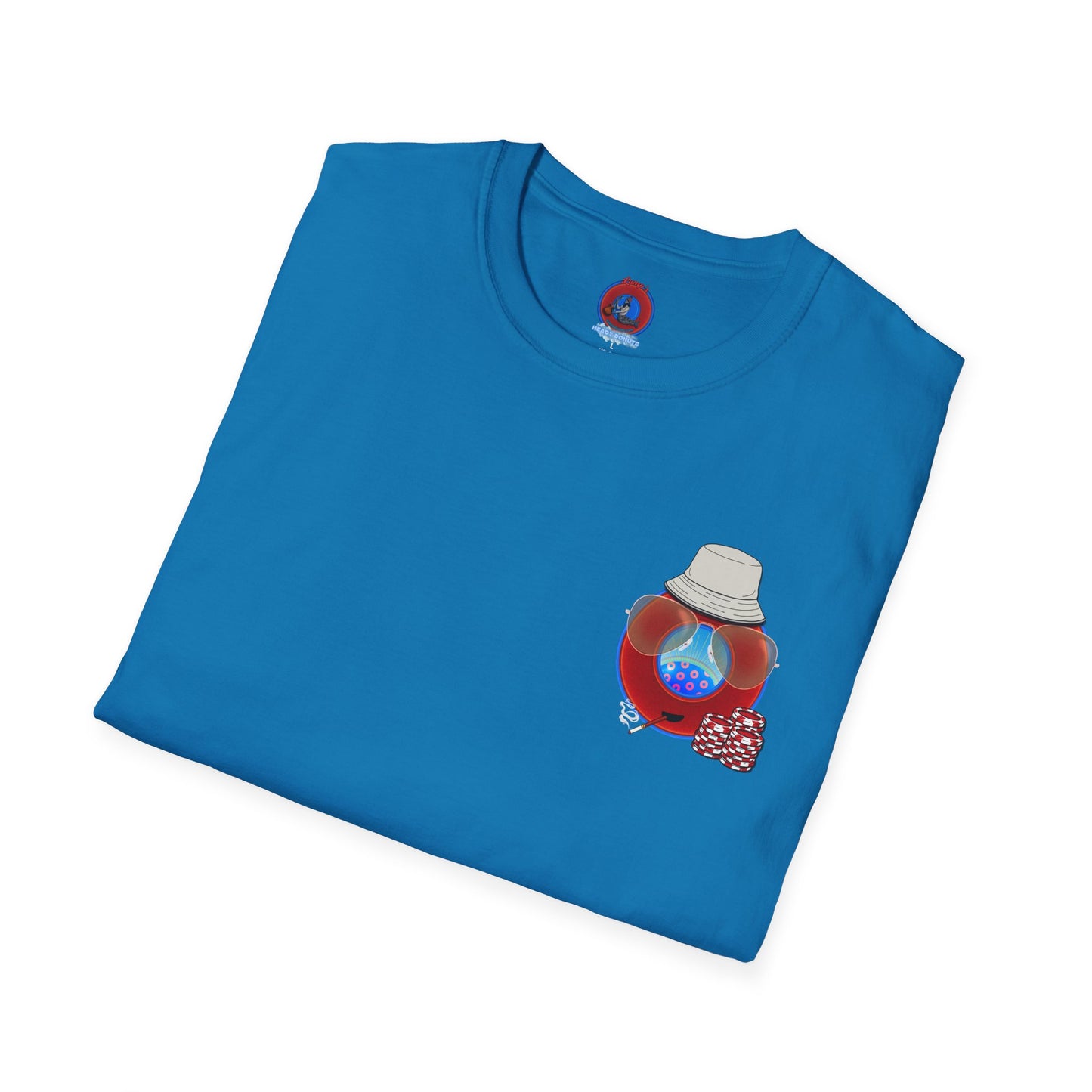 Classic Donut Tee - Unisex Soft-Style - "Gonzo Donut - Fear and Loathing in Gamehendge" - vivid red donut