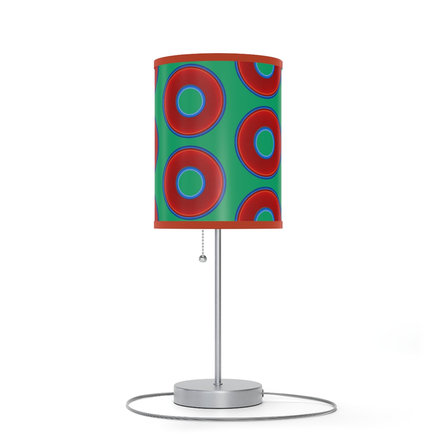 Lumpy Accent Lamps - red vivid donuts w/jade green background
