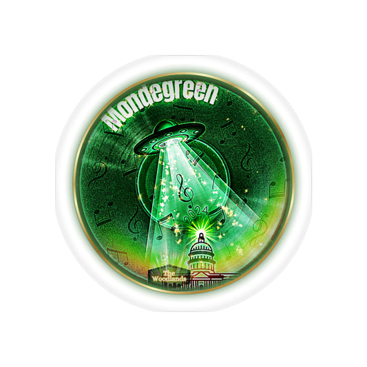 Donut Bumper/Outdoor Sticker - "Close Encounters of the Delaware Kind" - series 1.0 - variant 2 - green donut - [Die-Cut] 6"x 6"