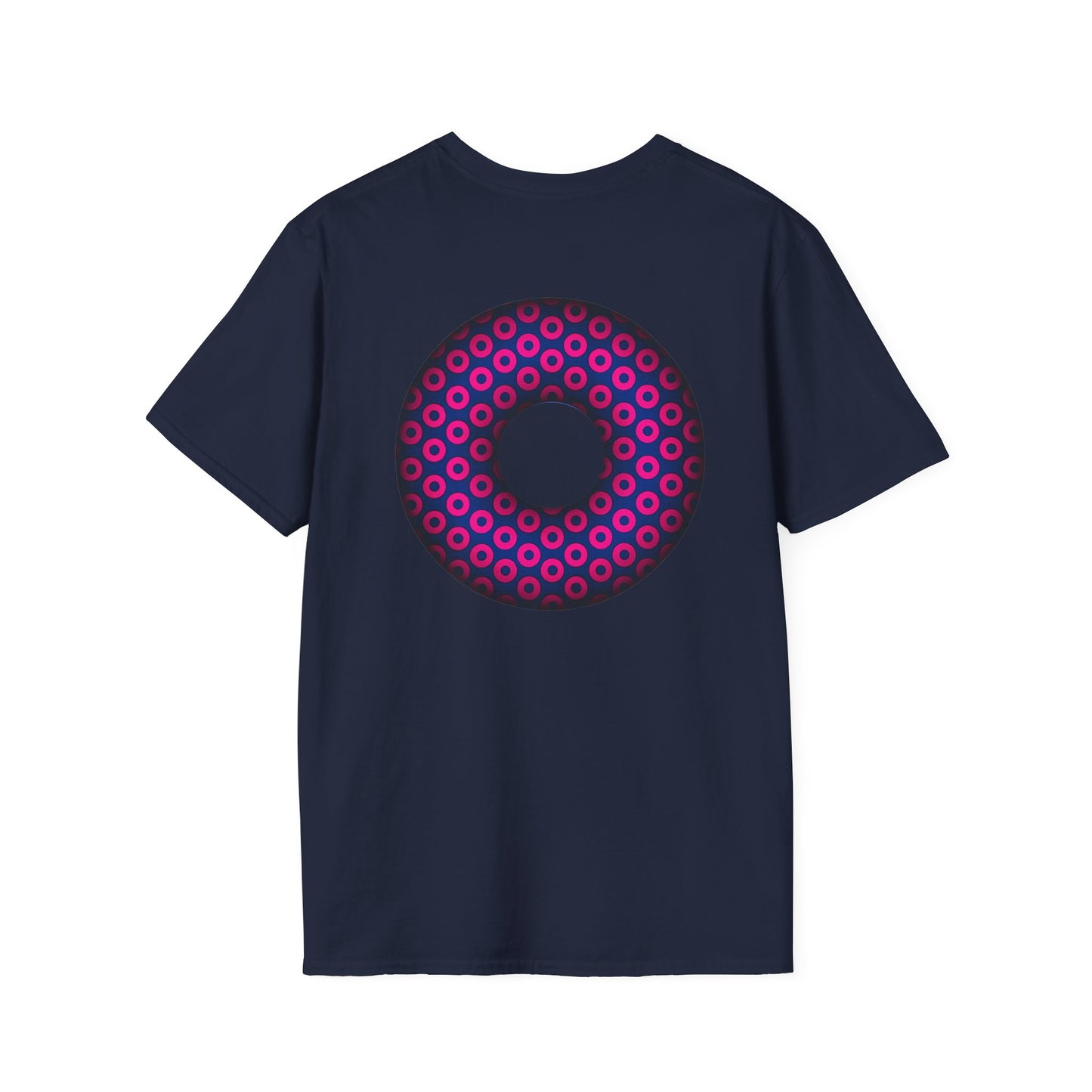 Plain Donuts/Unisex Soft-Style - "Plain Paradoxical Grided Donuts" - light magenta/dark blue donuts