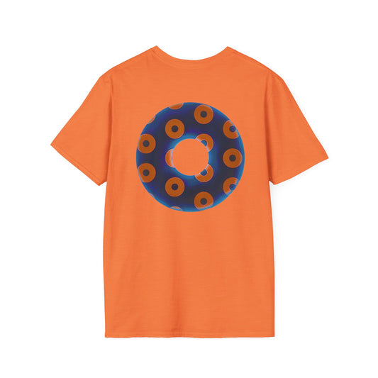 Plain Donuts/Unisex Soft-Style - "Plain Blimpy Paradoxical Donuts" - dark royal blue/orange donuts