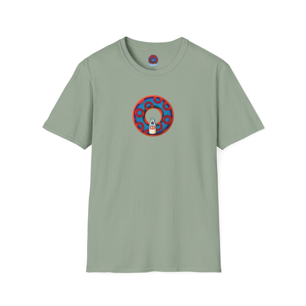 Classic Donut Tee - Unisex Soft-Style - "Wooked Cream - YEMSG Donut " - blue/red rustic paradox donut - variant 1