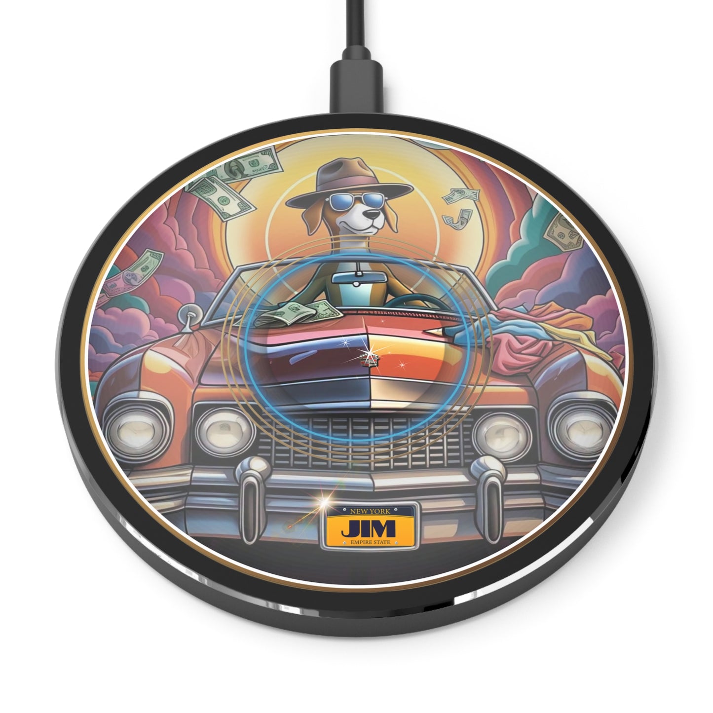 The Flow - Wireless Lumpy Donut Chargers - "Jimmy's Runaway Wireless Charger" - pic donut w/black background - variant 3