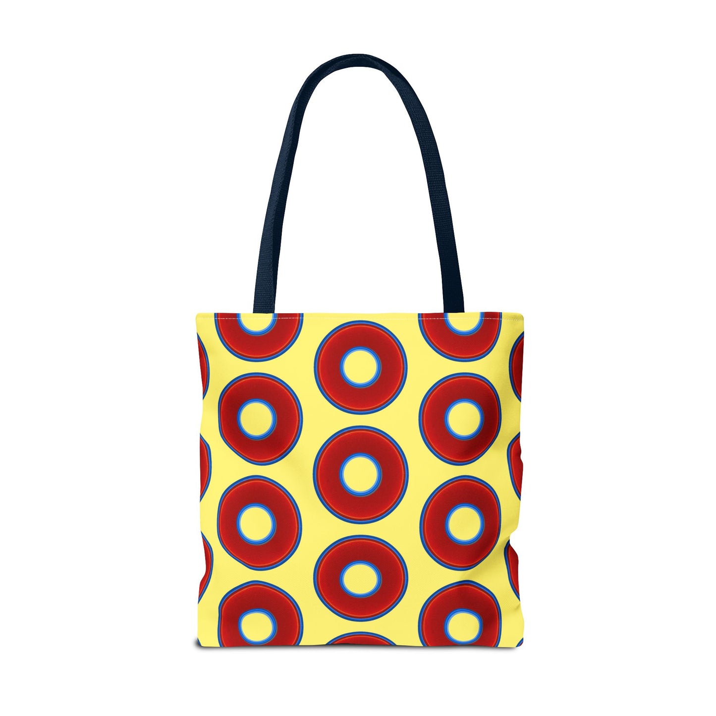Lumpy Beach/Tote Bag - red vivid donuts w/yellow background