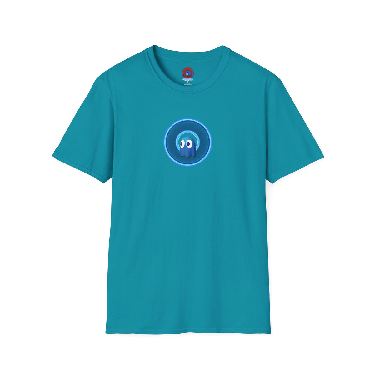 Classic Donut Tee - Unisex Soft-Style - "The Story of the Donut - a Ghostly Good Time" - variant 2 - blue/light blue rustic donut