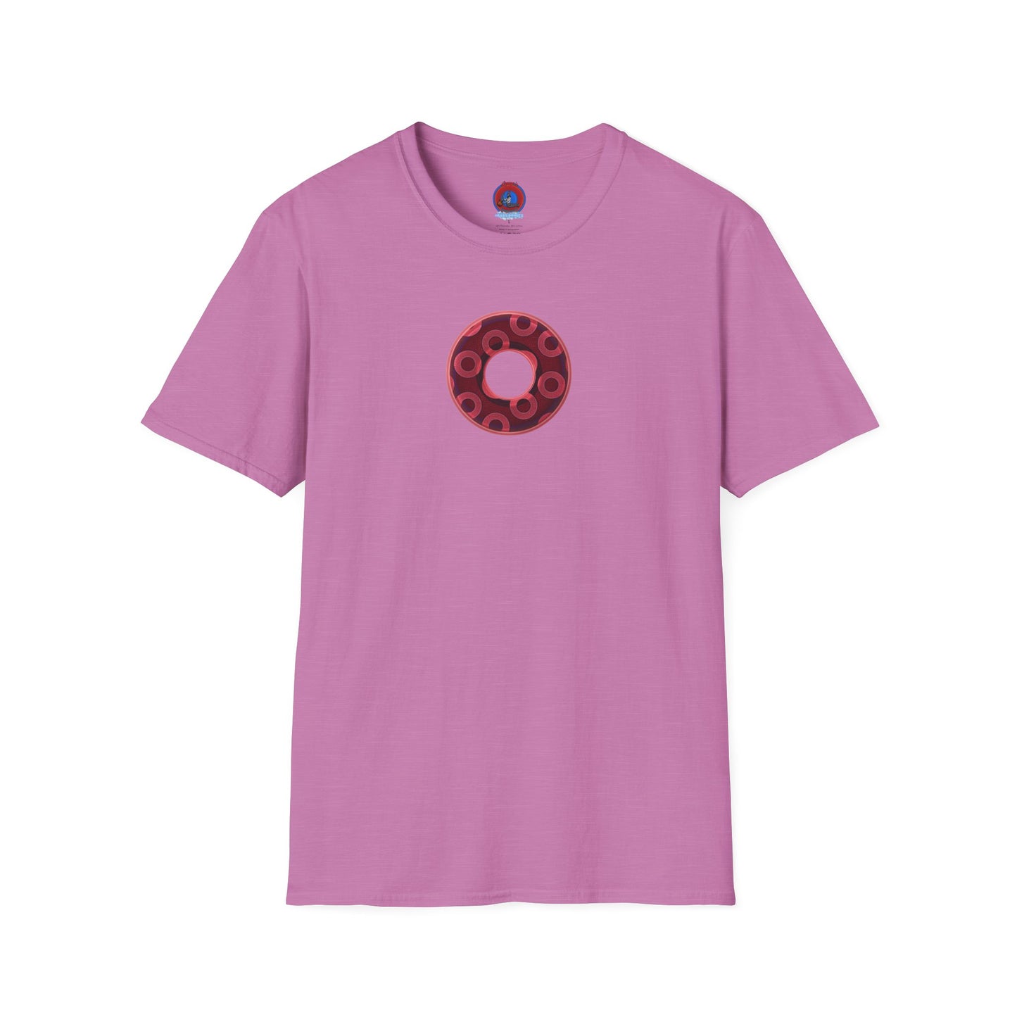 Plain Donuts/Unisex Soft-Style - "Plain Rustic Paradoxical Donuts" - magenta/burgundy donuts