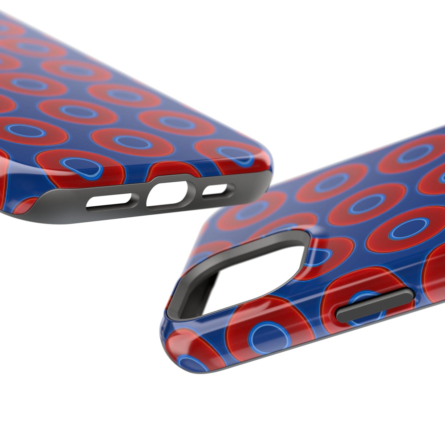 Magnetic Tough Donut Case - red vivid donut print w/dark blue background