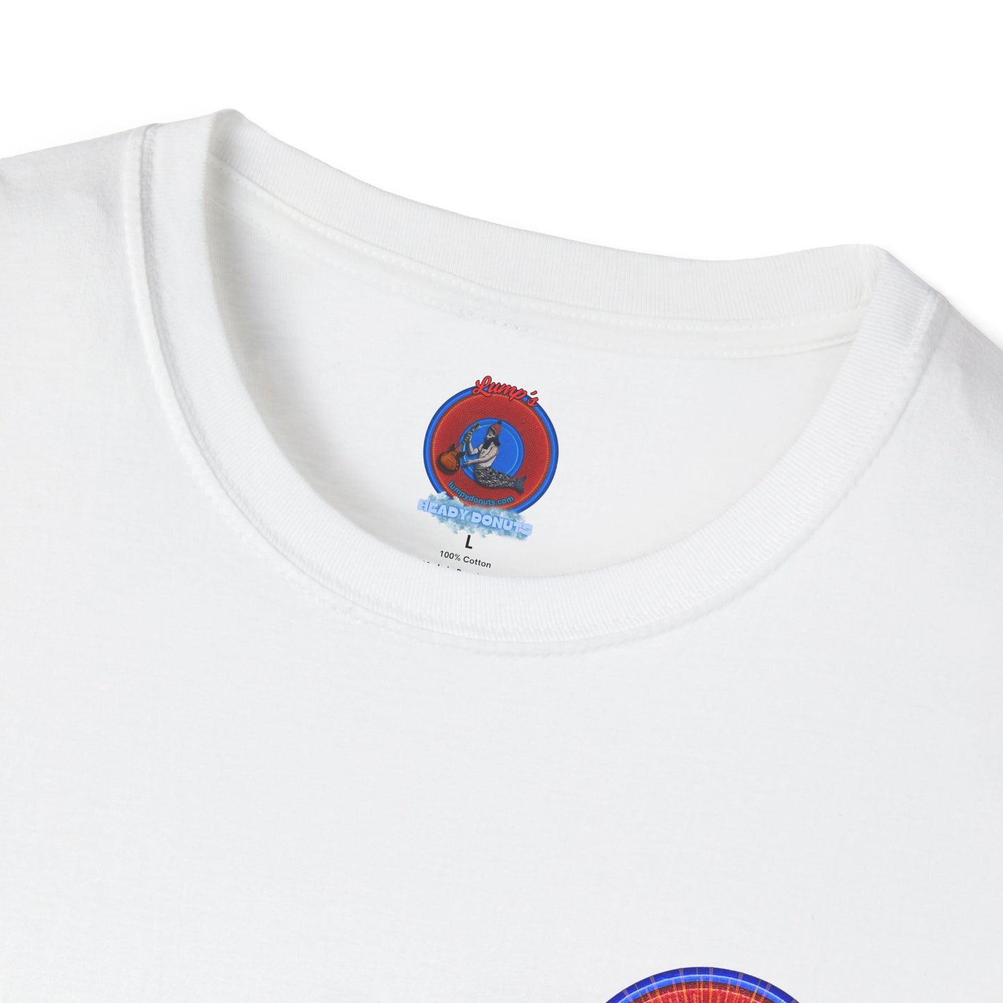 Classic Donut Tee - Unisex Soft-Style - "Donuts: Conjurers of Awesome" - series 1.0  - variant 2 - w/red donut