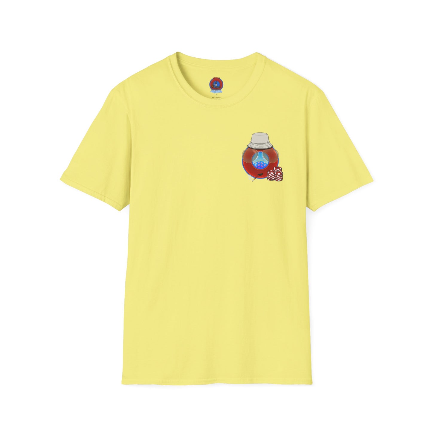 Classic Donut Tee - Unisex Soft-Style - "Gonzo Donut - Fear and Loathing in Gamehendge" - vivid red donut