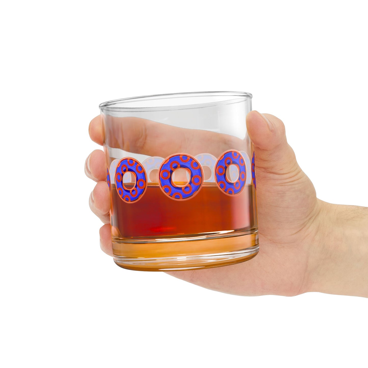 10oz Lumpy Rock Glass - blue/red rustic paradox donuts