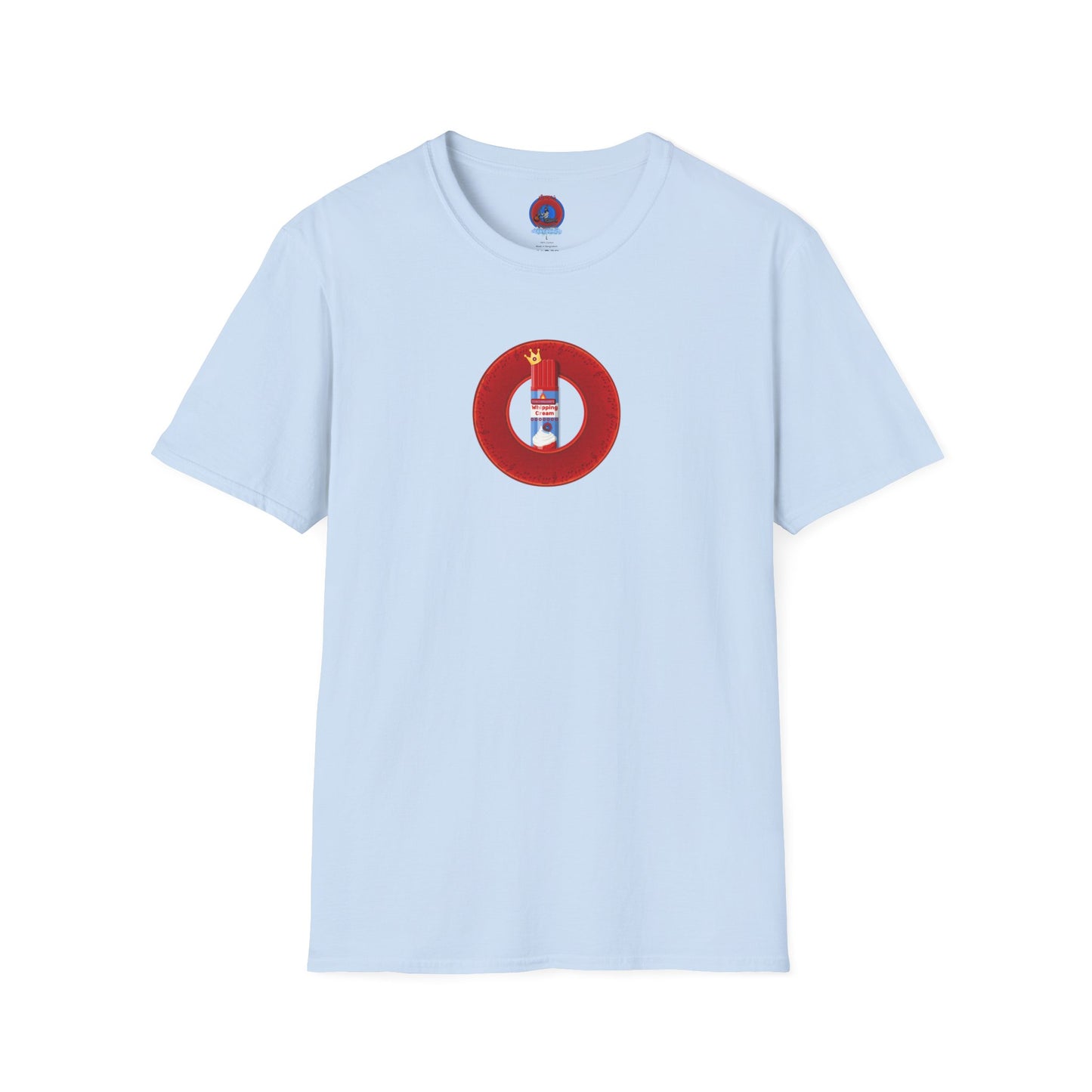 Classic Donut Tee - Unisex Soft-Style - "Princely Wooked Cream in a Can - YEMSG Donut " - vivid red donut