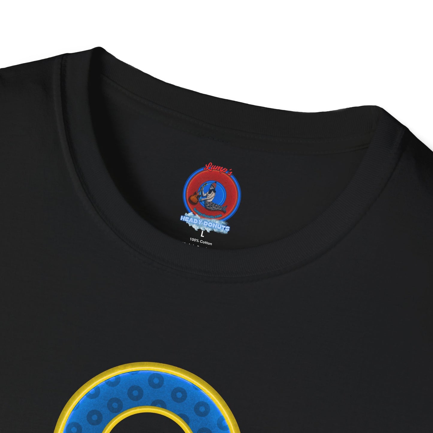 Plain Donuts/Unisex Soft-Style - "Plain Wide Mouthed Paradoxical Donuts" - blue/yellow donuts