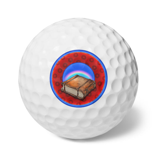 Lumpy Donut Golf Balls - 6-pack - "Helping Phriendly Golf Balls" - light royal blue/red donuts