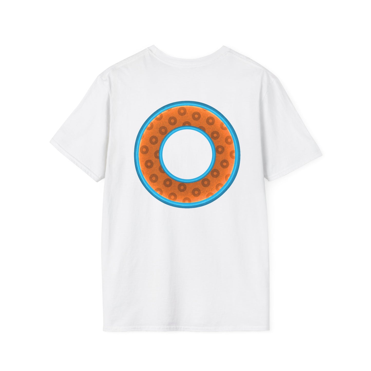 Plain Donuts/Unisex Soft-Style - "Plain Wide Mouthed Paradoxical Donuts" - orange/aquamarine blue donuts