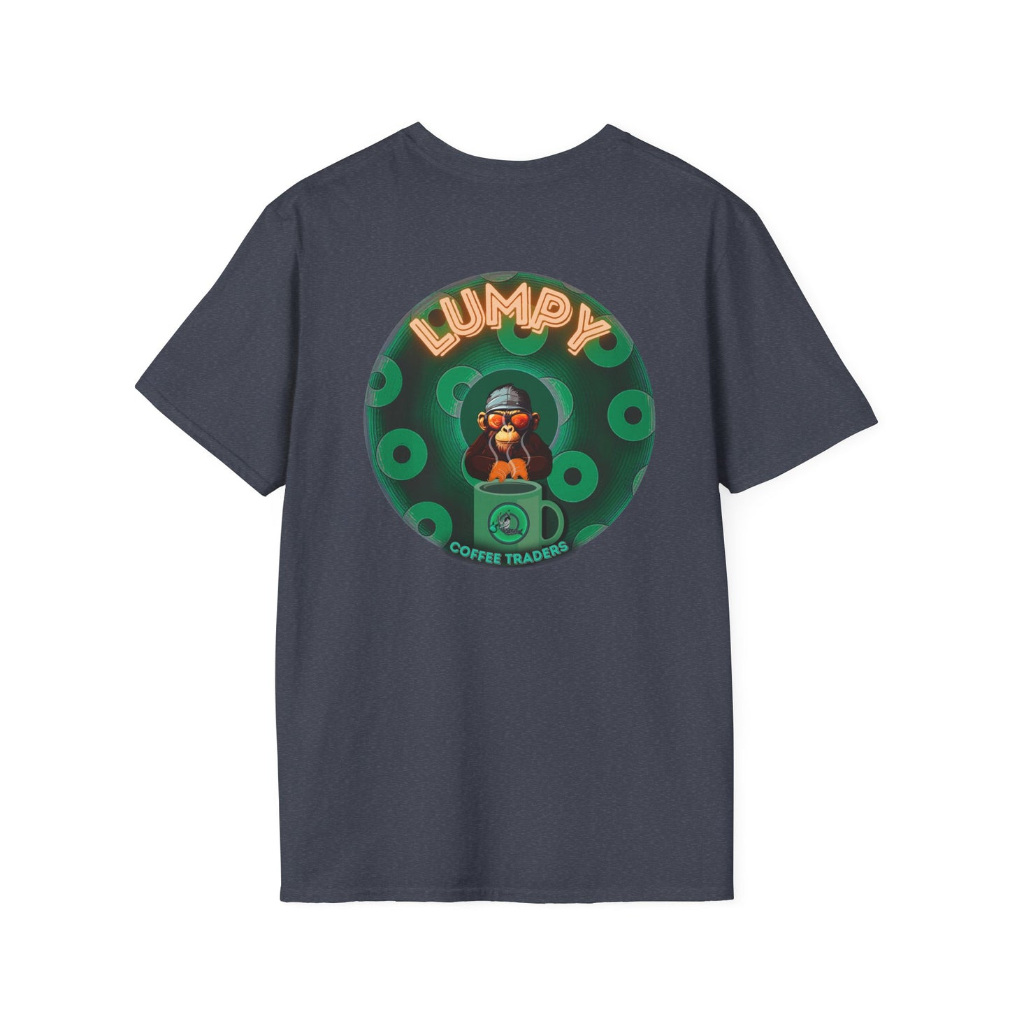 Lumpy Coffee Traders Tee - Unisex Soft-Style - "Taboo, taboot!" - paradoxical logo donut - variant 1