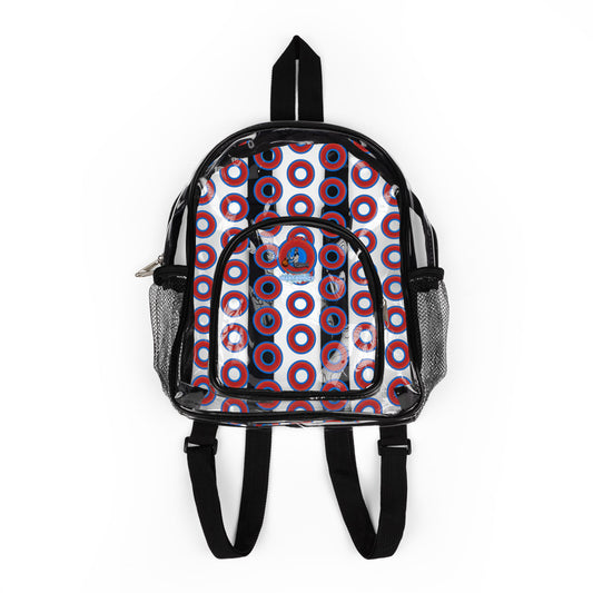 Lumpy Clear Pack/Concert Buddy - Plain Rustic Donut Print - red/blue