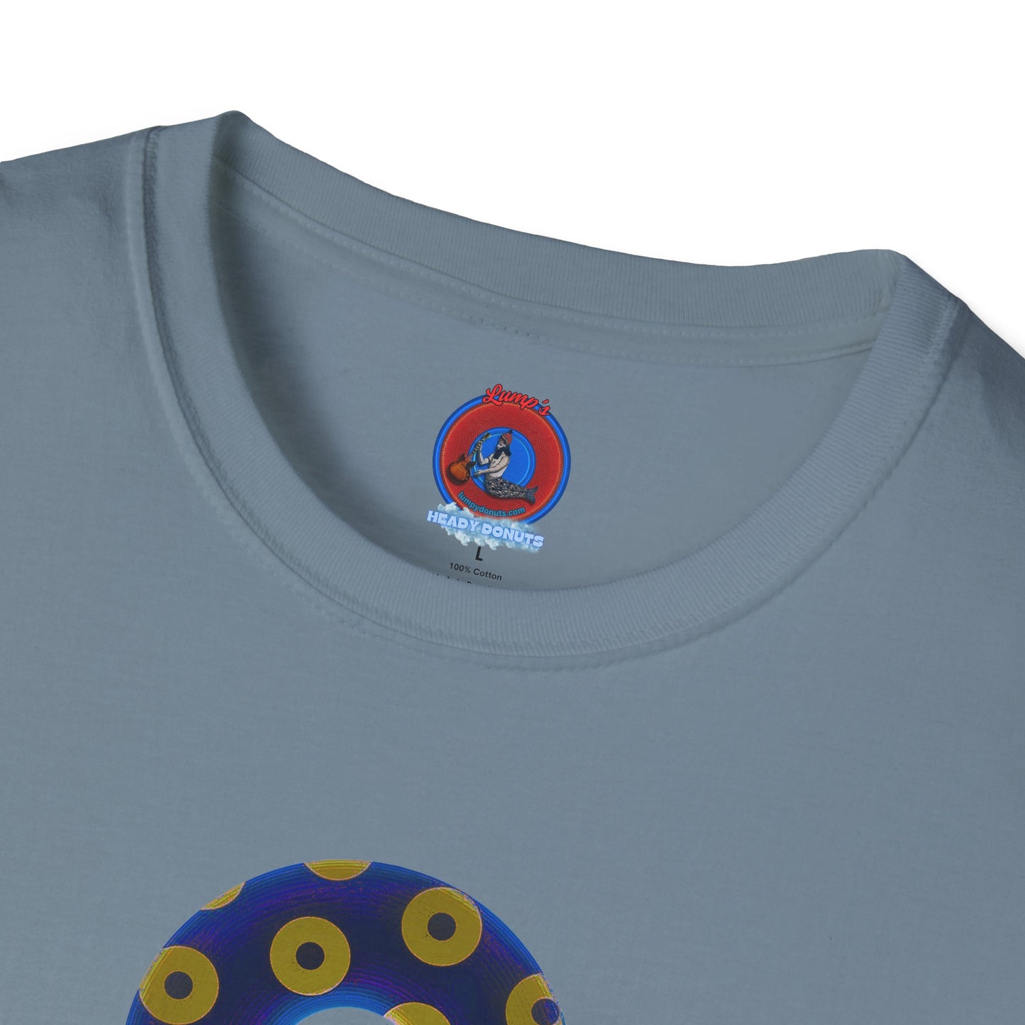 Plain Donuts/Unisex Soft-Style - "Plain Blimpy Paradoxical Donuts" - dark royal blue/yellow donuts
