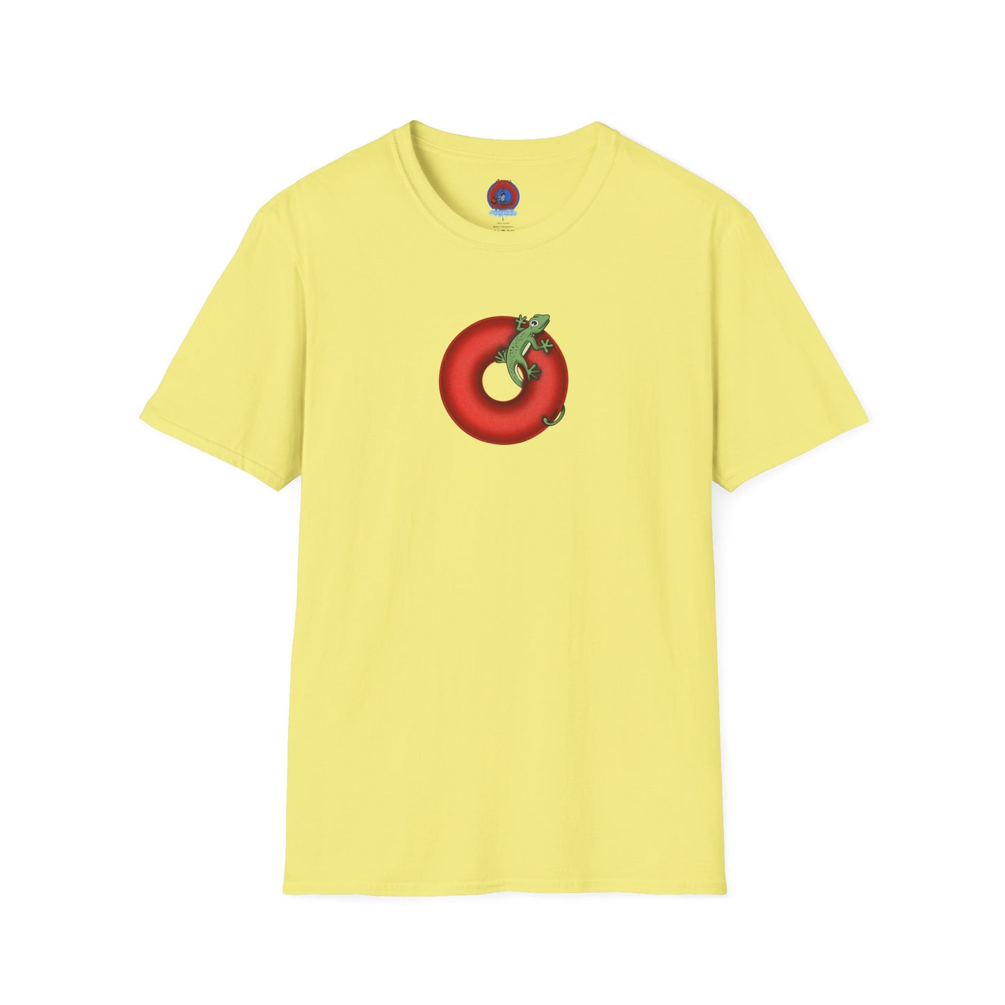Classic Donut Tee - Unisex Soft-Style - "Practically Extinct Tee Shirt" - plump vivid red donut - variant 1